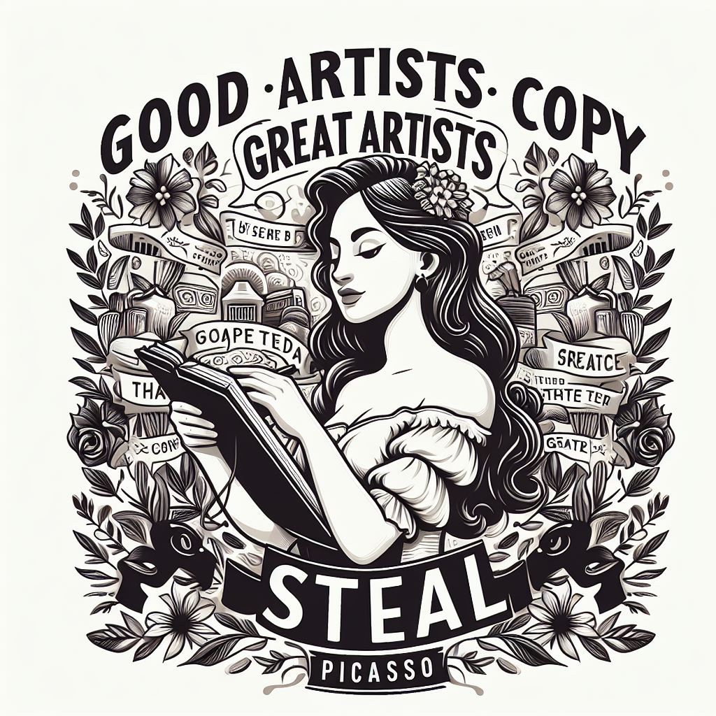 Good artists copy, Great artists steal by Picasso