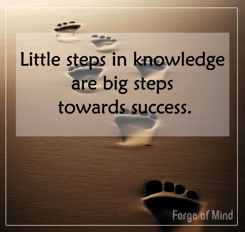 Little steps in knowledge are big steps towards success.